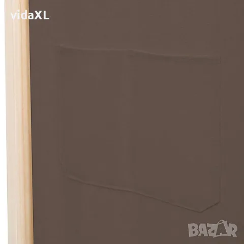 vidaXL Параван за стая, 4 панела, кафяв, 160x170x4 cм, текстил, снимка 6 - Паравани - 56146437
