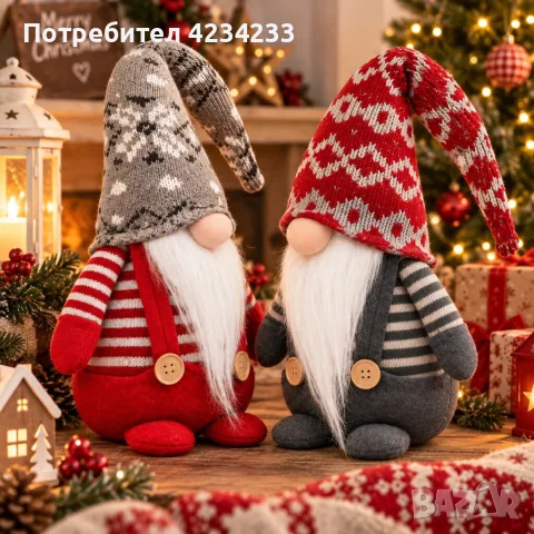Комплект от 2 Коледни гнома, снимка 2 - Декорация за дома - 56526323