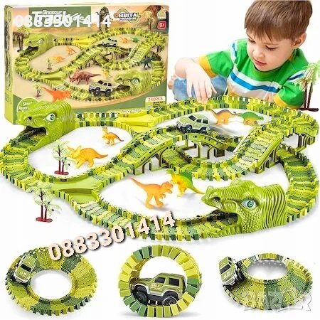 Писта с динозавъри и коли 240 части , снимка 3 - Коли, камиони, мотори, писти - 42910693