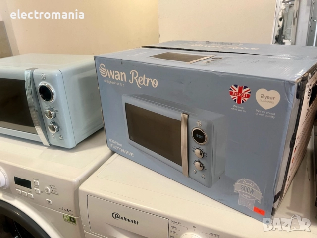 микровълнова печка с ретро дизайн Swan SM22030BLN, снимка 4 - Микровълнови - 52932997
