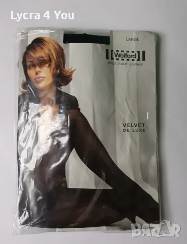 Wolford Velvet de Luxe луксозен черен дамски чорапогащник 40 ден