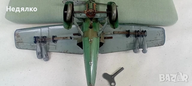Немска ламаринена играчка,самолет,1930г.,Вермахт,оригинал , снимка 6 - Колекции - 50691479