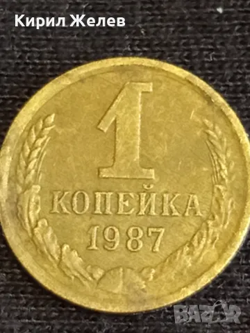 Стара монета 1 копейка 1987г. СССР рядка за КОЛЕКЦИЯ ДЕКОРАЦИЯ 39320, снимка 4 - Нумизматика и бонистика - 48011052