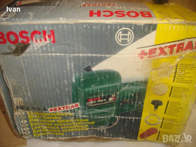 ШВЕЙЦАРСКИ ОРИГИНАЛЕН BOSCH PEX115А КРЪГЪЛ ЕКСЦЕНТЪР ВИБРОШЛАЙФ ШЛИФОВЪЧЕН ПЪЛЕН КОМПЛЕКТ АКСЕСОАРИ , снимка 3 - Други инструменти - 48922238