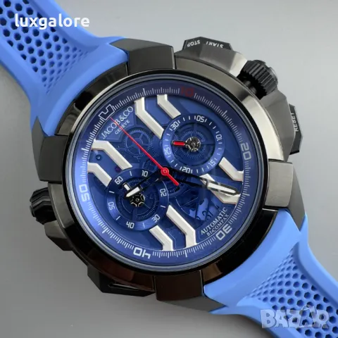 Mъжки часовник Jacob & Co. Epic X Chrono Blue с кварцов механизъм, снимка 4 - Мъжки - 47924294