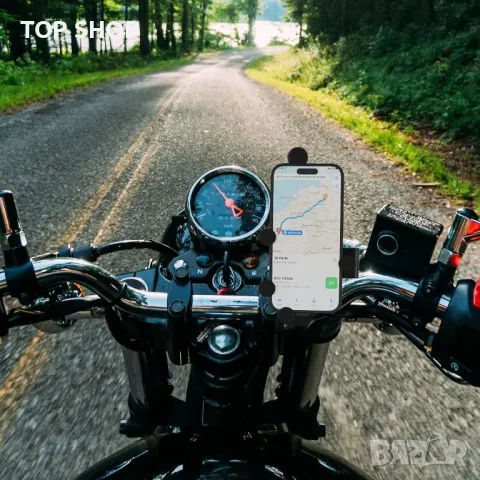 EFEALL Стойка за телефон 4,0-7,0 инча за мотор/велосипед, черна, снимка 6 - Аксесоари за велосипеди - 49522851