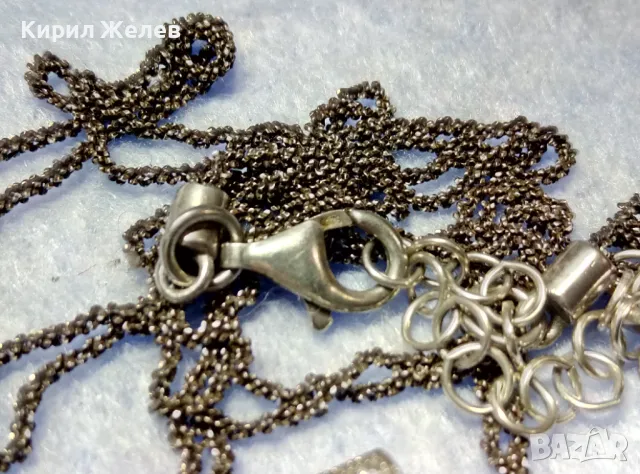 ИЗЯЩНО НЕЖНО СРЕБЪРНО КОЛИЕ СРЕБРО 925 ITALY с РОДИЕВО ПОКРИТИЕ и ИСКРЯЩИ ЦИРКОНЧЕТА 48619, снимка 6 - Колиета, медальони, синджири - 50136408