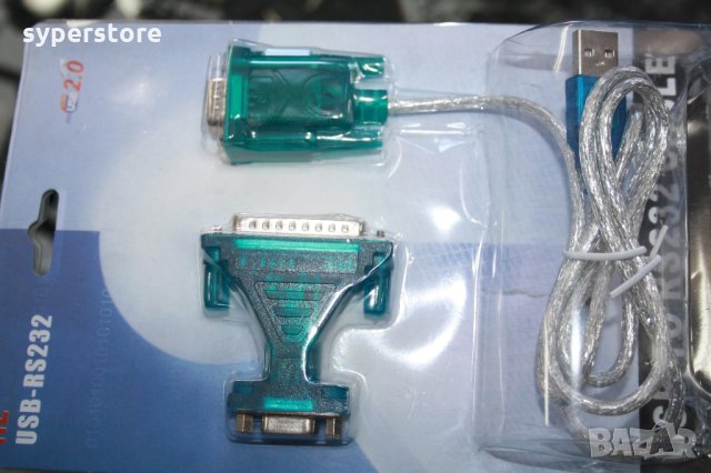 Преходник от USB порт към Com порт и LPT порт-USB TO RS232 CABLE, снимка 3 - Кабели и адаптери - 16397014
