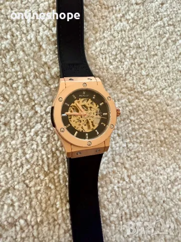 Автоматичен Часовник Hublot Classic Fusion Skeleton Black / Самонавиващ механизъм, снимка 4 - Мъжки - 49382931