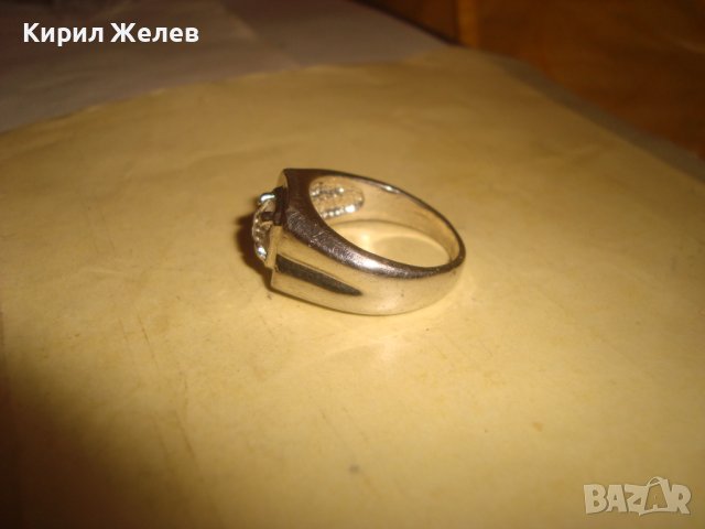 МНОГО КРАСИВ СТИЛЕН ПОСРЕБРЕН МОДЕН АРТ ПРЪСТЕН с ГОЛЯМ ЮВЕЛИРНО ФАСЕТИРАН ЦИРКОН 27616, снимка 8 - Пръстени - 37463875