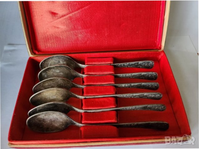 лъжички за чай / за кафе, 2 комплекта по 6 броя, посребрени от мелхиор, нови, произведени в СССР, снимка 7 - Прибори за хранене, готвене и сервиране - 39106975