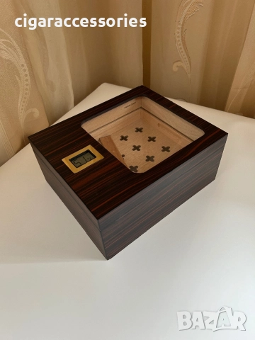 Луксозен хумидор от кедрово дърво с хигрометър – нов, 55 пури, снимка 9 - Табакери - 52416780