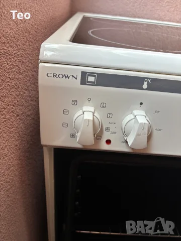 Като нова Готварска печка Crown с керамични котлони и фурна – отлично състояние, снимка 6 - Печки, фурни - 56044856