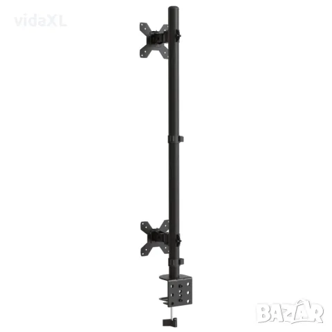 vidaXL Стойка за два монитора черна стомана VESA 75/100 мм, снимка 5 - Стойки, 3D очила, аксесоари - 56147329