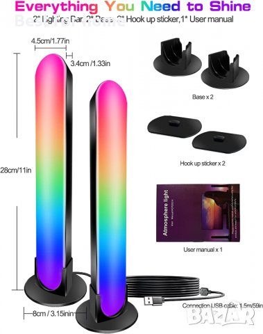 Интелигентни LED светлинни ленти с управление от APP,RGB светлинна лента с 15 сценични режима, Bluet, снимка 3 - Лед осветление - 39297411