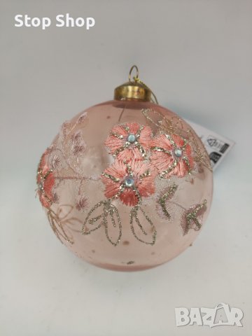 Стъклена коледна топка 10 см диаметър 