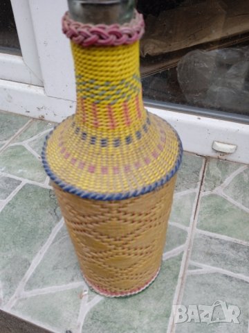 плетена ботилка, снимка 2 - Декорация за дома - 44339101