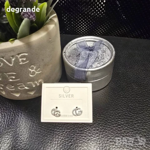 Сребърни обеци в кутия, снимка 3 - Обеци - 50831580