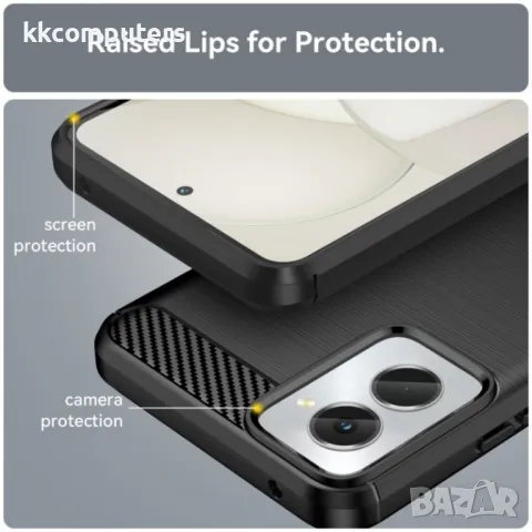 Motorola Moto G Power 2024 Удароустойчив Carbon Fiber Калъф и Протектор, снимка 8 - Калъфи, кейсове - 49989226