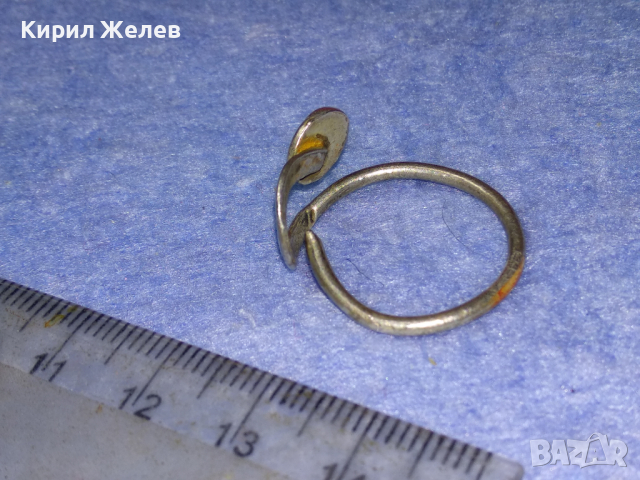 СТАР ФИН ЗМИЕВИДЕН СРЕБЪРЕН ПРЪСТЕН ВИСОКА ПРОБА СРЕБРО с БЯЛ АХАТ РЪЧНА ИЗРАБОТКА 43755, снимка 8 - Антикварни и старинни предмети - 44723047