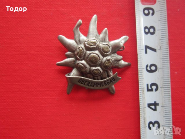 Голям тиролски ловен знак значка Еделвайс, снимка 2 - Колекции - 29421637