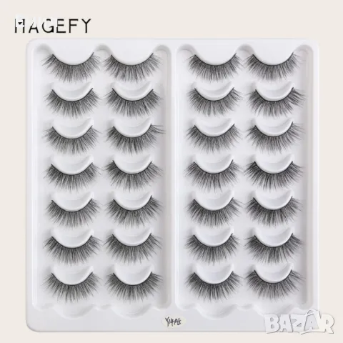 Комплект от 14 чифта 3D изкуствени мигли, имитация на норка, снимка 3 - Козметика за лице - 47699251