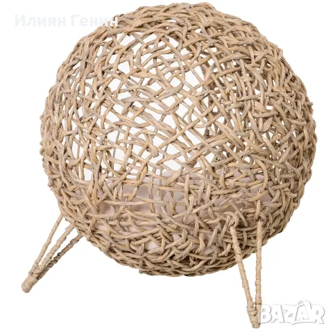 PawHut Ратанова къщичка за котки с възглавница, снимка 5 - За котки - 56204530
