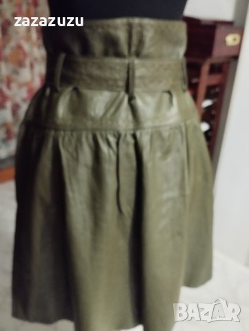 ЗА ЦЕНИТЕЛИ Естествена кожа, бохо стил, цвят зелен, снимка 4 - Поли - 38183948