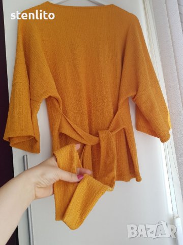 Дамска блуза цвят горчица размер 44/46, снимка 5 - Туники - 36692872