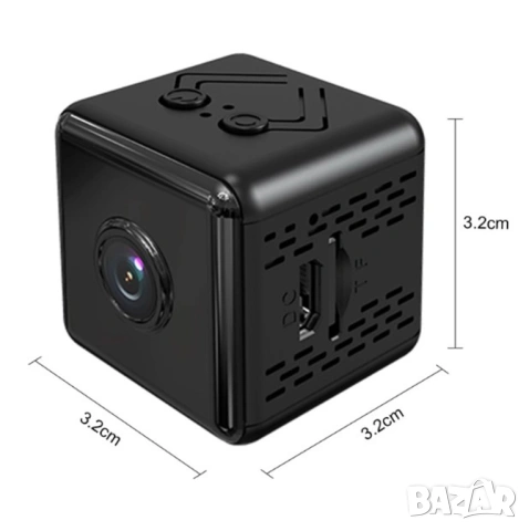 Мини камера с Wi-fi X9, HD, Батерия 230 mAh, Нощно виждане, снимка 3 - IP камери - 54364708