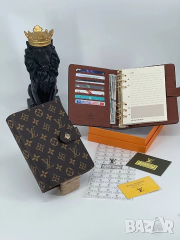 визитник и тефтер в кутия от естествена кожа louis vuitton, снимка 6 - Чанти - 51454864