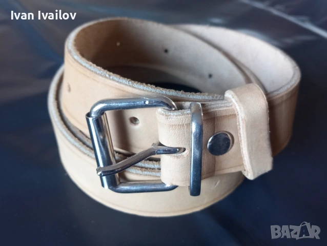 МАКСИ размер (145 см) – Мъжки колан от НАТУРАЛЕН БЛАНК – 3.5 см