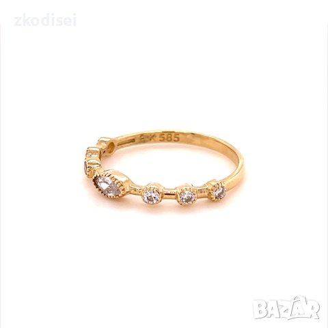 Златен дамски пръстен 1,44гр. размер:57 14кр. проба:585 модел:16699-3, снимка 2 - Пръстени - 40660460