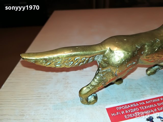 заявено-КУЧЕ-МЕД/МЕСИНГ МАСИВНА ТЕЖКА ФИГУРА ОТ АНГЛИЯ 2305221031, снимка 13 - Антикварни и старинни предмети - 36847452