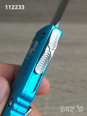 Microtech Ultratech OTF Double Edge Stonewash Turquoise., снимка 4 - Ножове - 54122187
