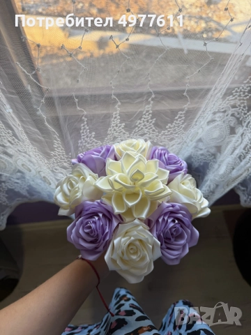 сатенен букет ❤️, снимка 2 - Подаръци за жени - 56477799