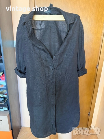 Черна ленена туника Escada Sport, размер S, снимка 8 - Туники - 54099206