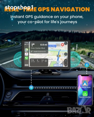 Smart Мултимедия Apple Carplay, 9-инчов екран за iPhone и Android с 1080P HD задна и предна камери, , снимка 6 - Аксесоари и консумативи - 54079849