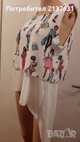 ДАМСКА Италианска БЛУЗА  с удължен гръб -  Размер М / L , снимка 3 - Туники - 36938851