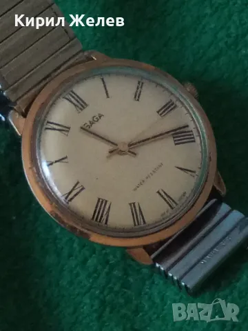 SAGA GREAT BRITAIN WATER RESISTANT Стар АНГЛИЙСКИ ПОЗЛАТЕН МЕХАНИЧЕН ВИНТИДЖ ЧАСОВНИК РАБОТЕЩ 31485, снимка 18 - Антикварни и старинни предмети - 38387651