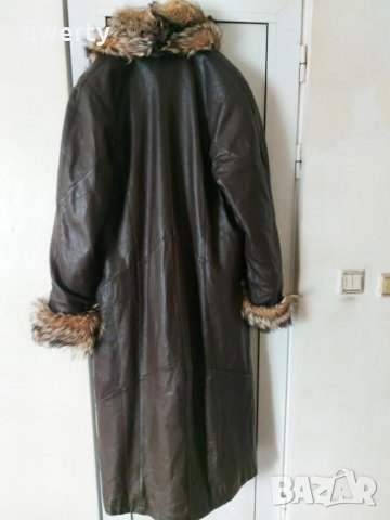 Дамско дълго кожено палто за едра жена, снимка 5 - Палта, манта - 35617967