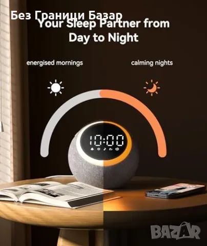 Нов уред Бял шум, будилник, нощна лампа – 25 звука, 7 мелодии за стая, снимка 7 - Други стоки за дома - 49484008
