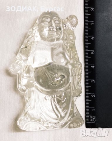 БУДА / Хотей - Стъкло, 8 см, снимка 4 - Статуетки - 24104855