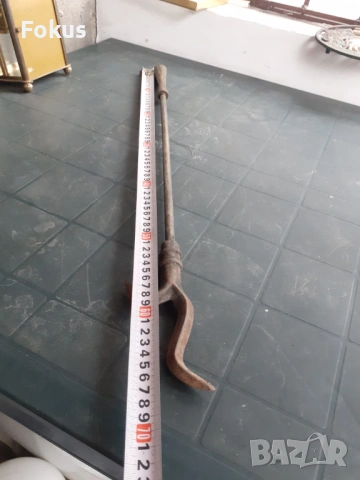 Голям стар ръжен за камина печка огнище, снимка 6 - Антикварни и старинни предмети - 53282613