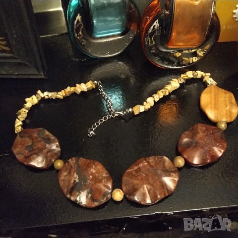 Авторска огърлица великолепен естествен яспис НАМАЛЕНА