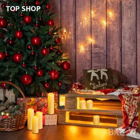 IMAGE Безпламъчни трептящи свещи, водоустойчиви LED стълбовидни, работещи с батерии,за декор,12 броя, снимка 6 - Декорация за дома - 49866373