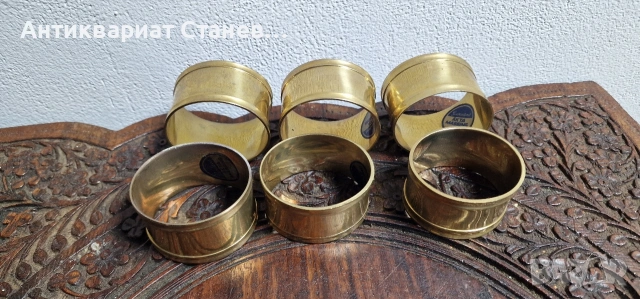 Комплект месингови пръстени за салфетки , снимка 2 - Аксесоари за кухня - 53263517