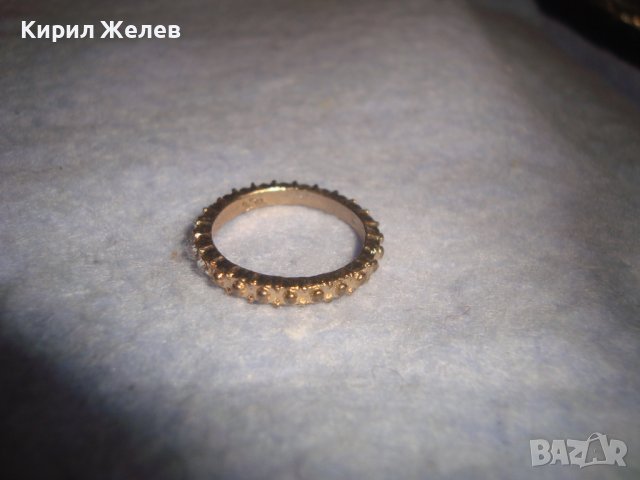 ПОЗЛАТЕНО ПРЪСТЕНЧЕ Тип ХАЛКА с ФАСЕТИРАНИ ИСКРЯЩИ КРИСТАЛЧЕТА 27773, снимка 4 - Пръстени - 37472949