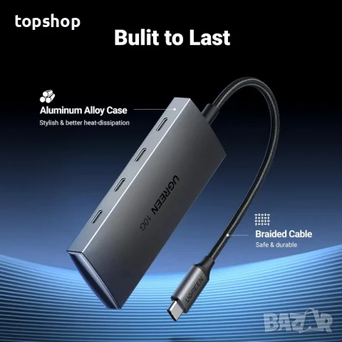 UGREEN хъб 10Gbps USB C към 4 порта USB C 3.2 Gen 2, MacBook Pro 2021/2018, MacBook Air, iPad Pro..., снимка 8 - Кабели и адаптери - 50525154
