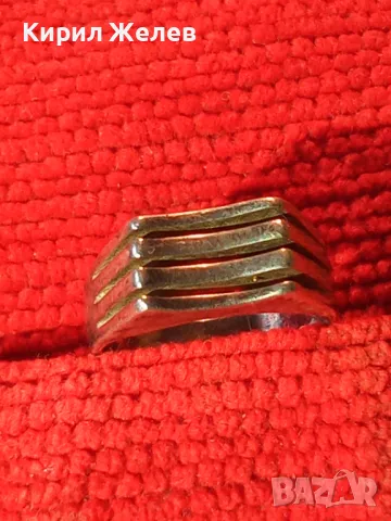 СТАР СРЕБЪРЕН ПРЪСТЕН СРЕБРО 925 МАЙСТОРСКА РЪЧНА РЕТРО АРТ СТИЛ ИЗРАБОТКА 48618, снимка 9 - Пръстени - 48938439